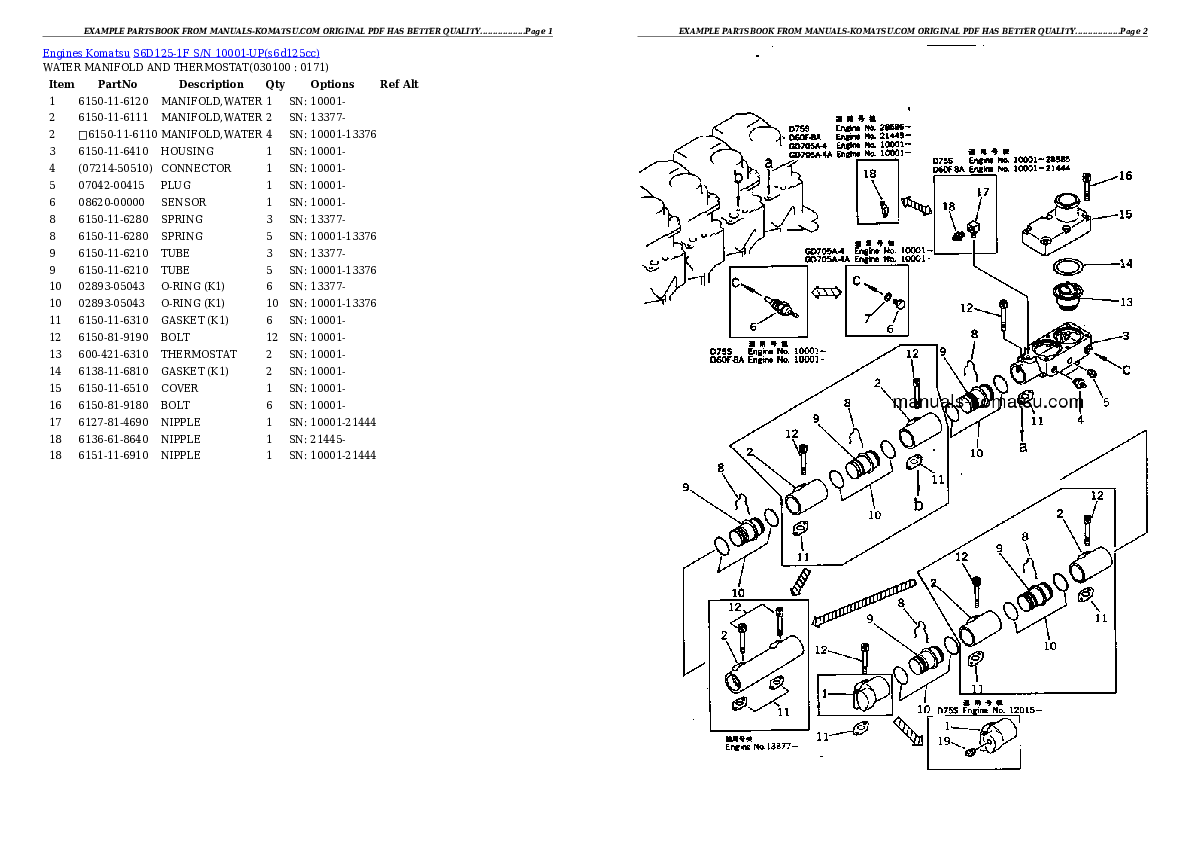 Protected: S6D125-1F S/N 10001-UP Partsbook