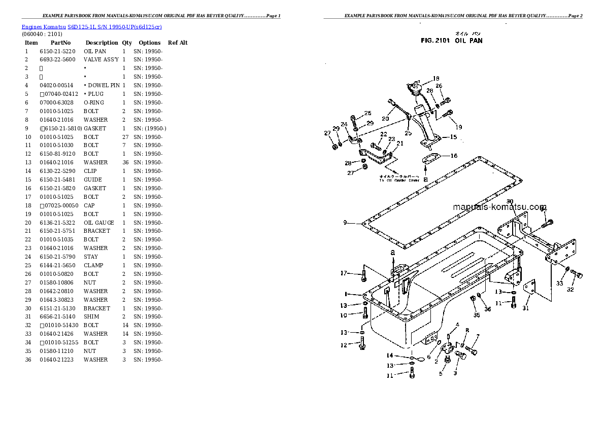 Protected: S6D125-1L S/N 19950-UP Partsbook