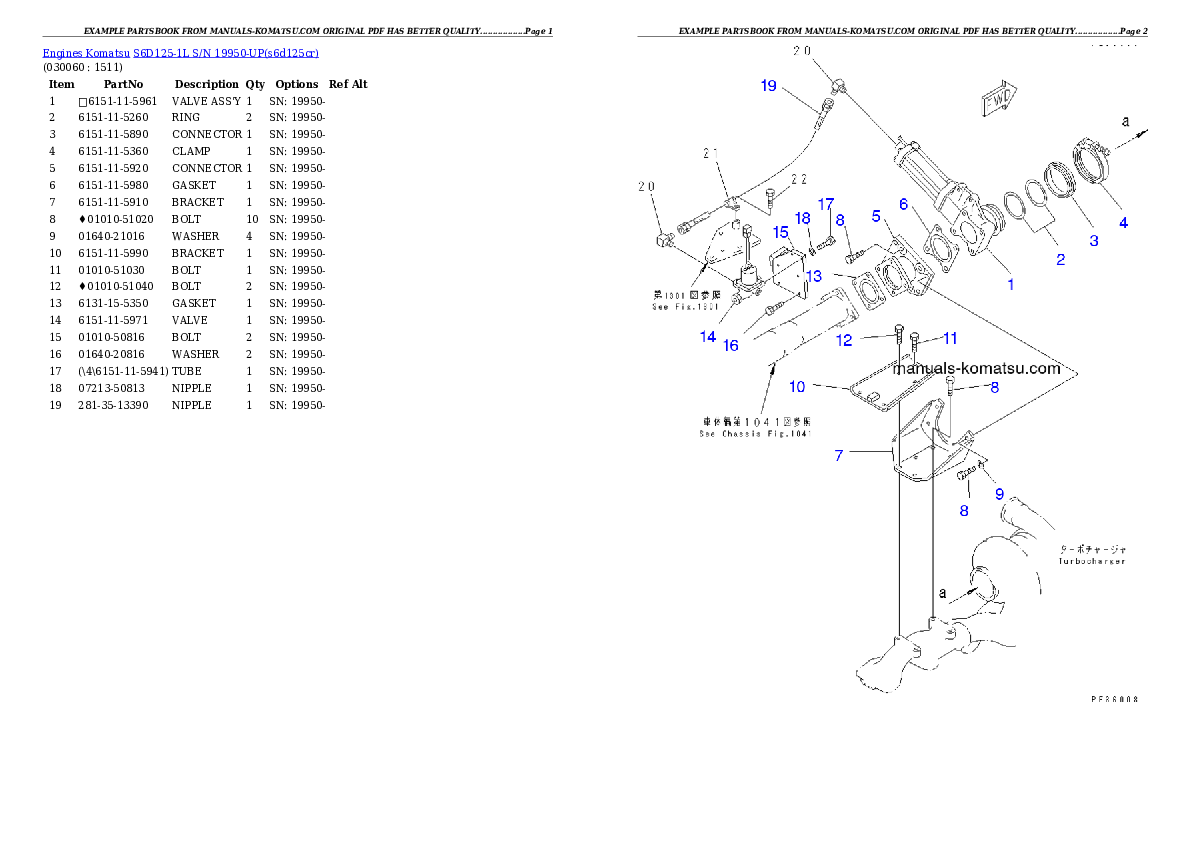 Protected: S6D125-1L S/N 19950-UP Partsbook