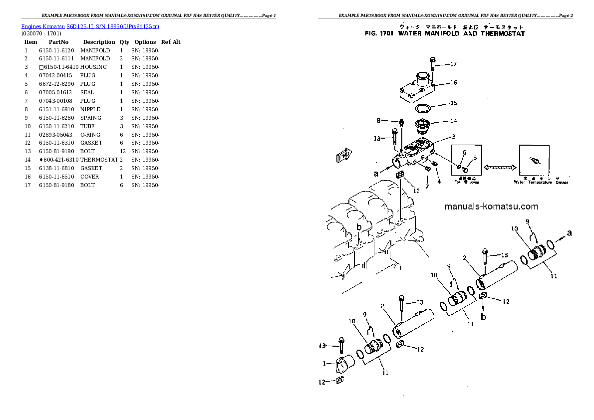 Protected: S6D125-1L S/N 19950-UP Partsbook
