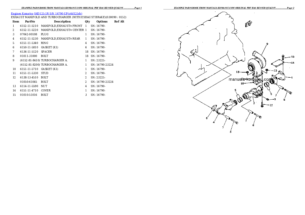 Protected: S6D125-1R S/N 16790-UP Partsbook