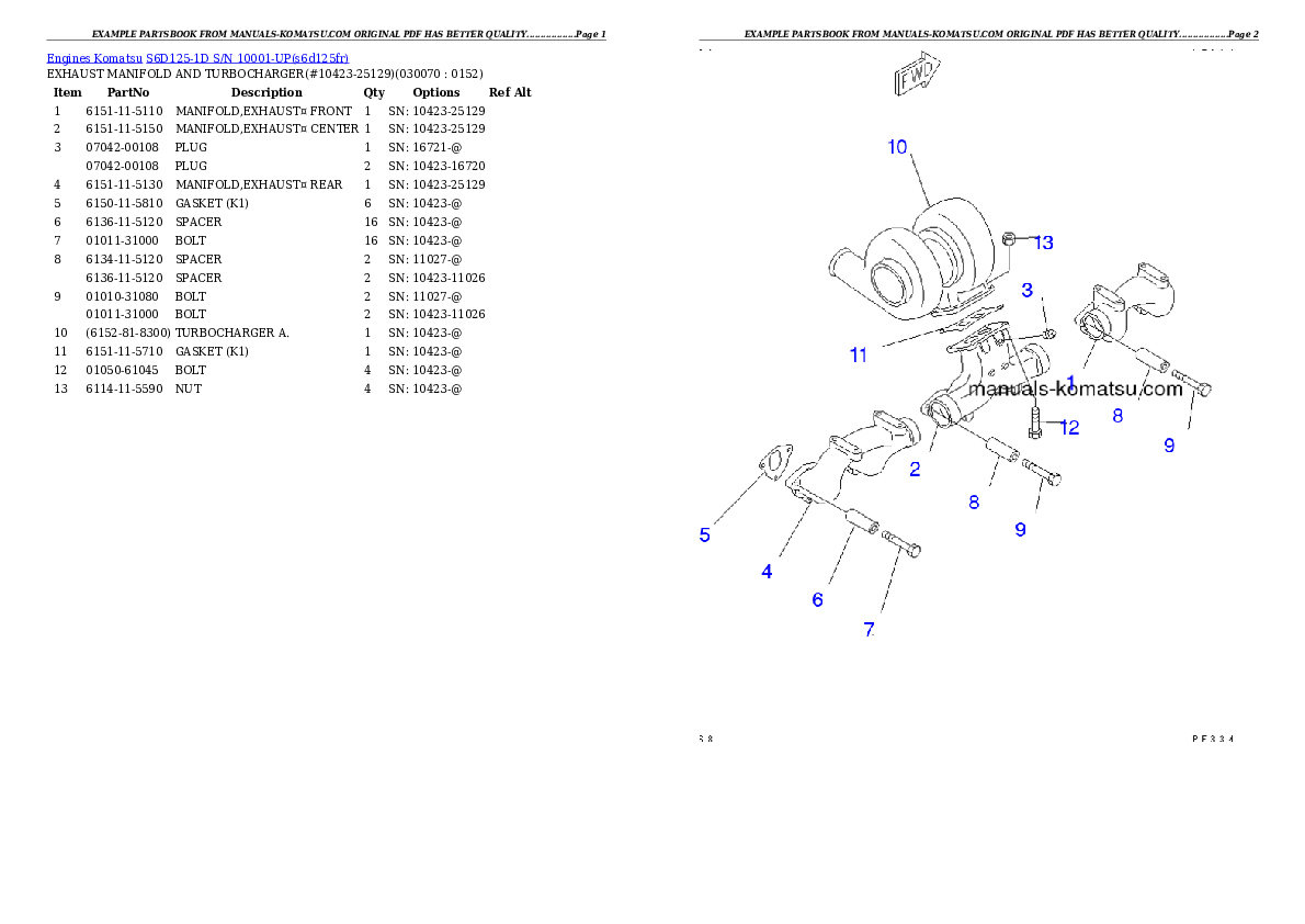 Protected: S6D125-1D S/N 10001-UP Partsbook