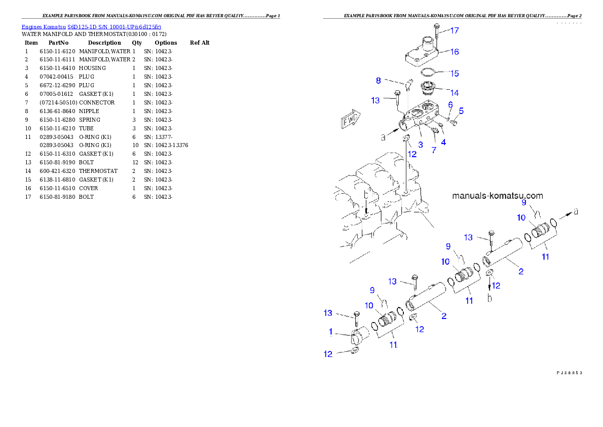 Protected: S6D125-1D S/N 10001-UP Partsbook