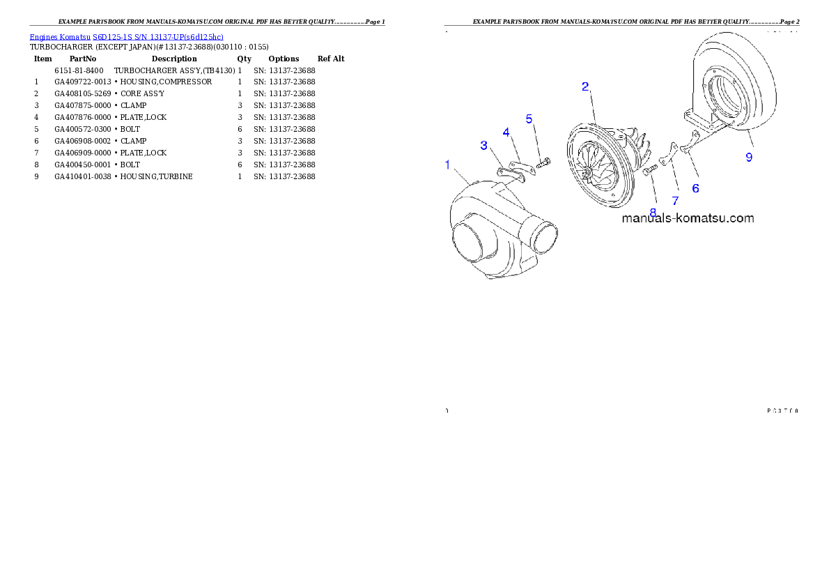 Protected: S6D125-1S S/N 13137-UP Partsbook