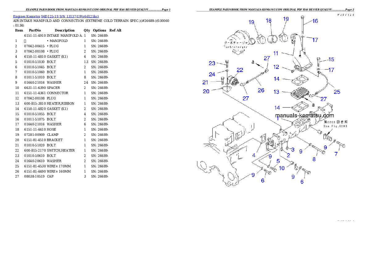 Protected: S6D125-1S S/N 13137-UP Partsbook