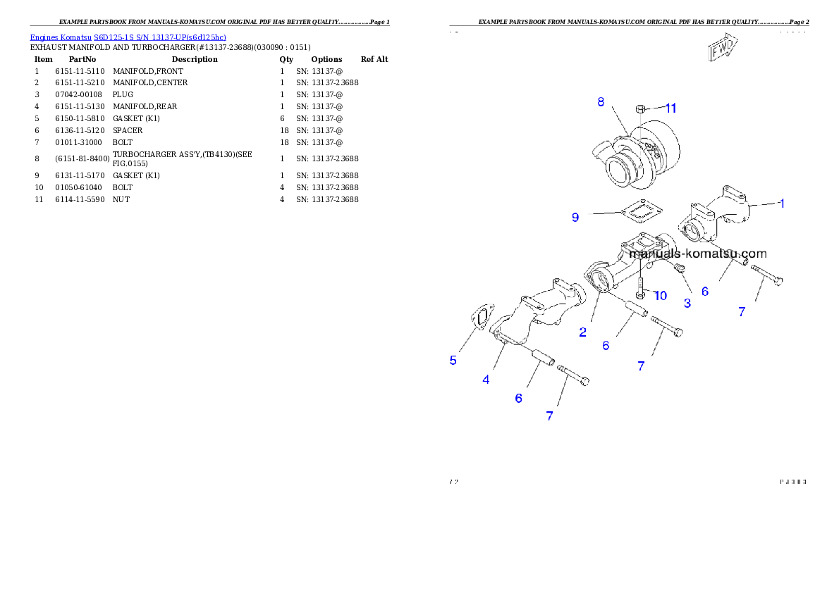 Protected: S6D125-1S S/N 13137-UP Partsbook