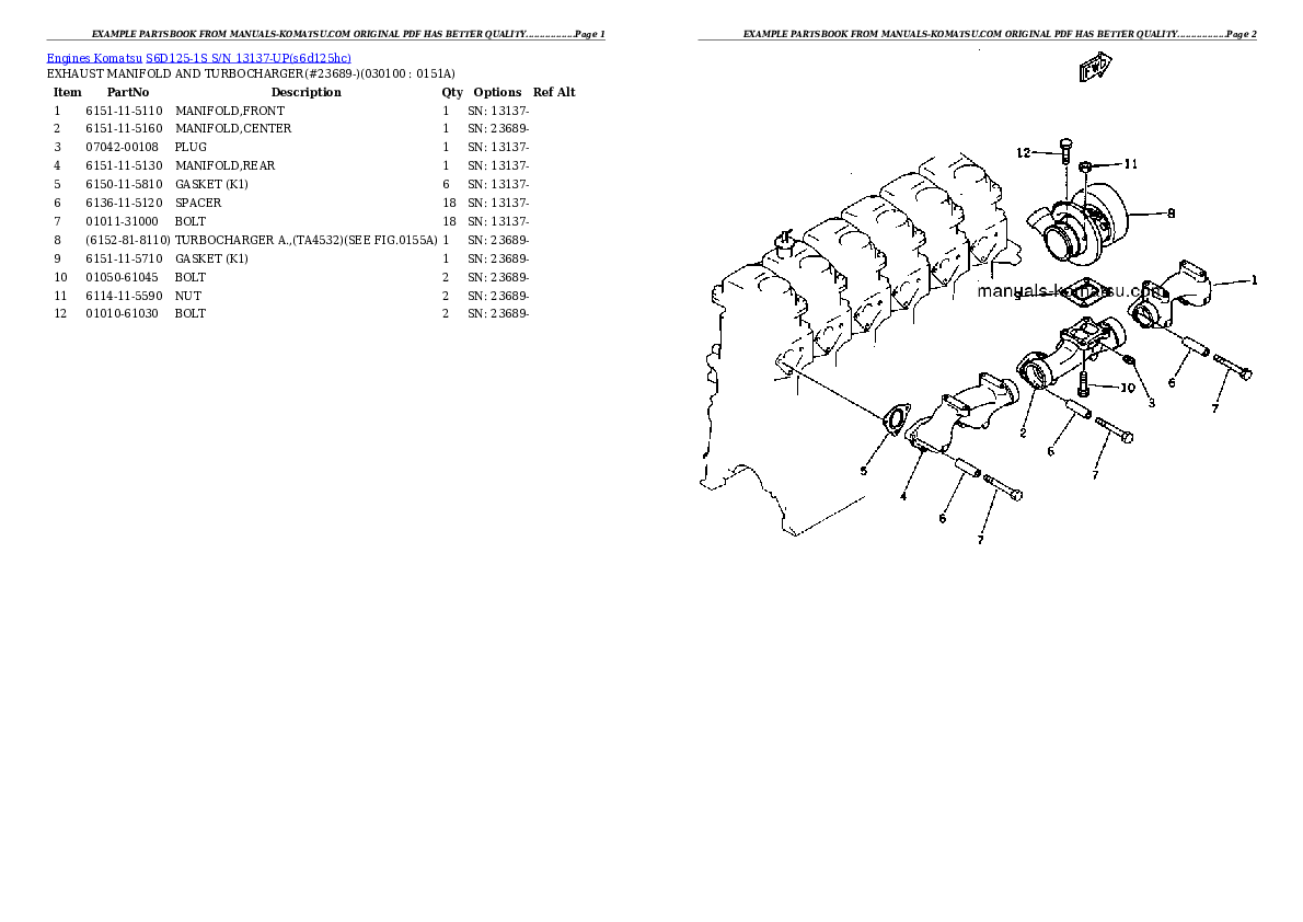 Protected: S6D125-1S S/N 13137-UP Partsbook