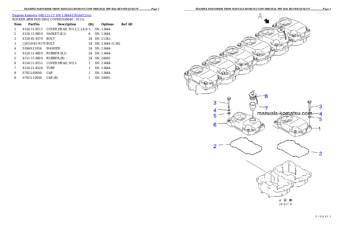 Protected: S6D125-1T S/N 13444-UP Partsbook