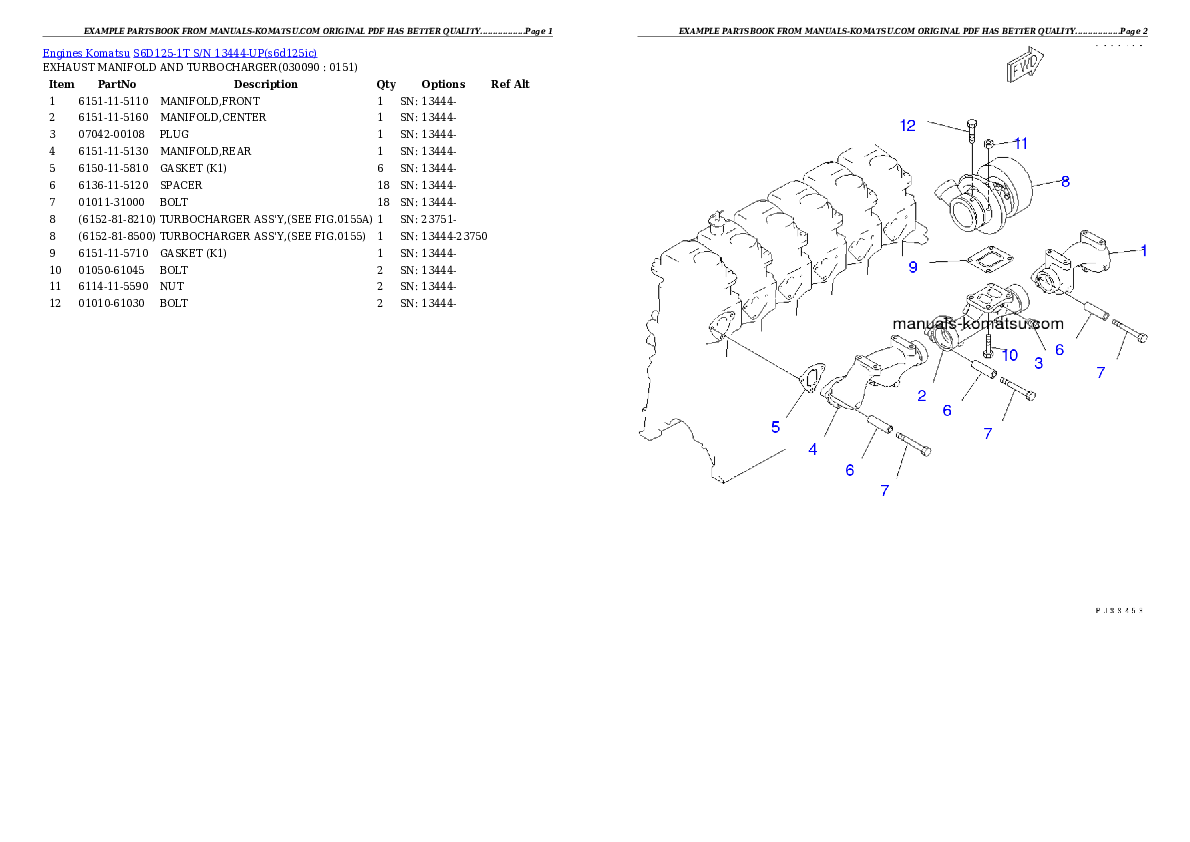 Protected: S6D125-1T S/N 13444-UP Partsbook