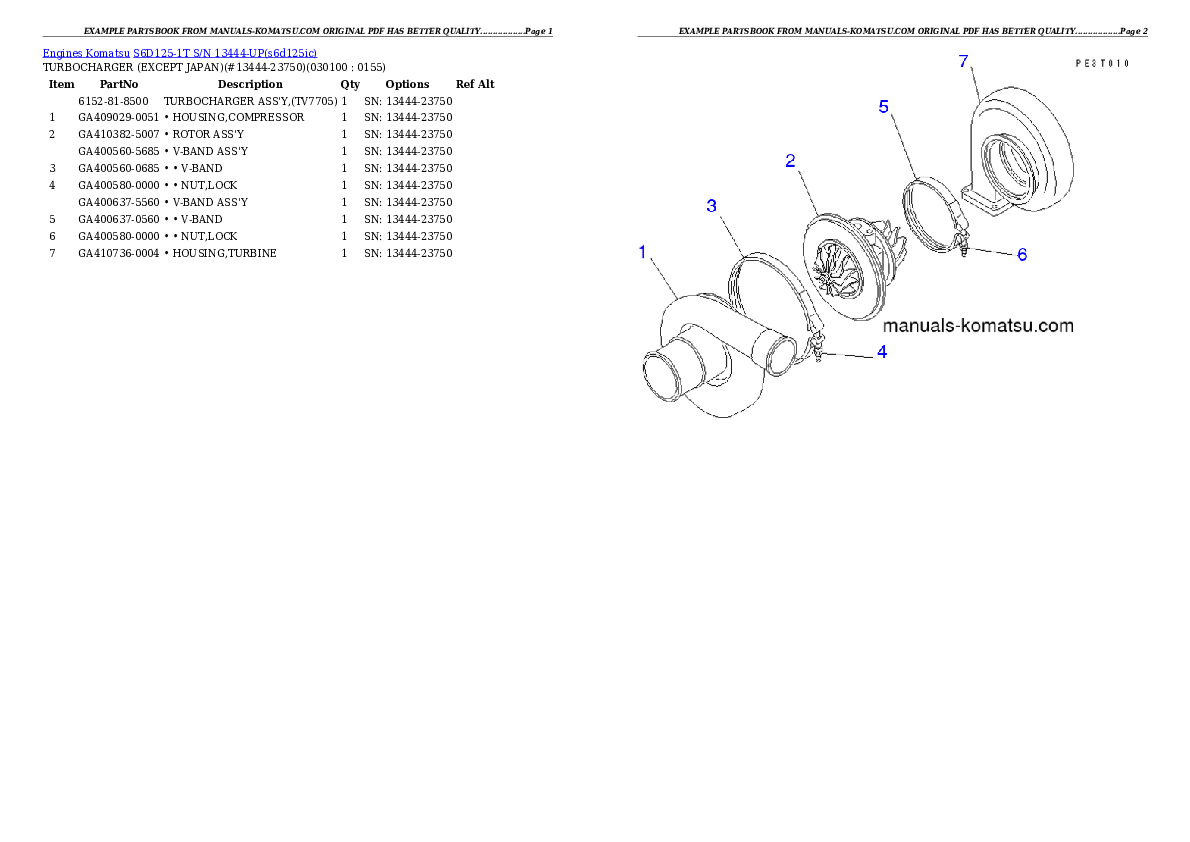 Protected: S6D125-1T S/N 13444-UP Partsbook