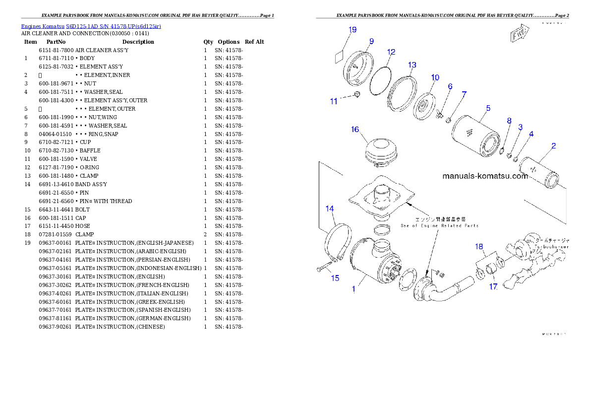 Protected: S6D125-1AD S/N 41578-UP Partsbook