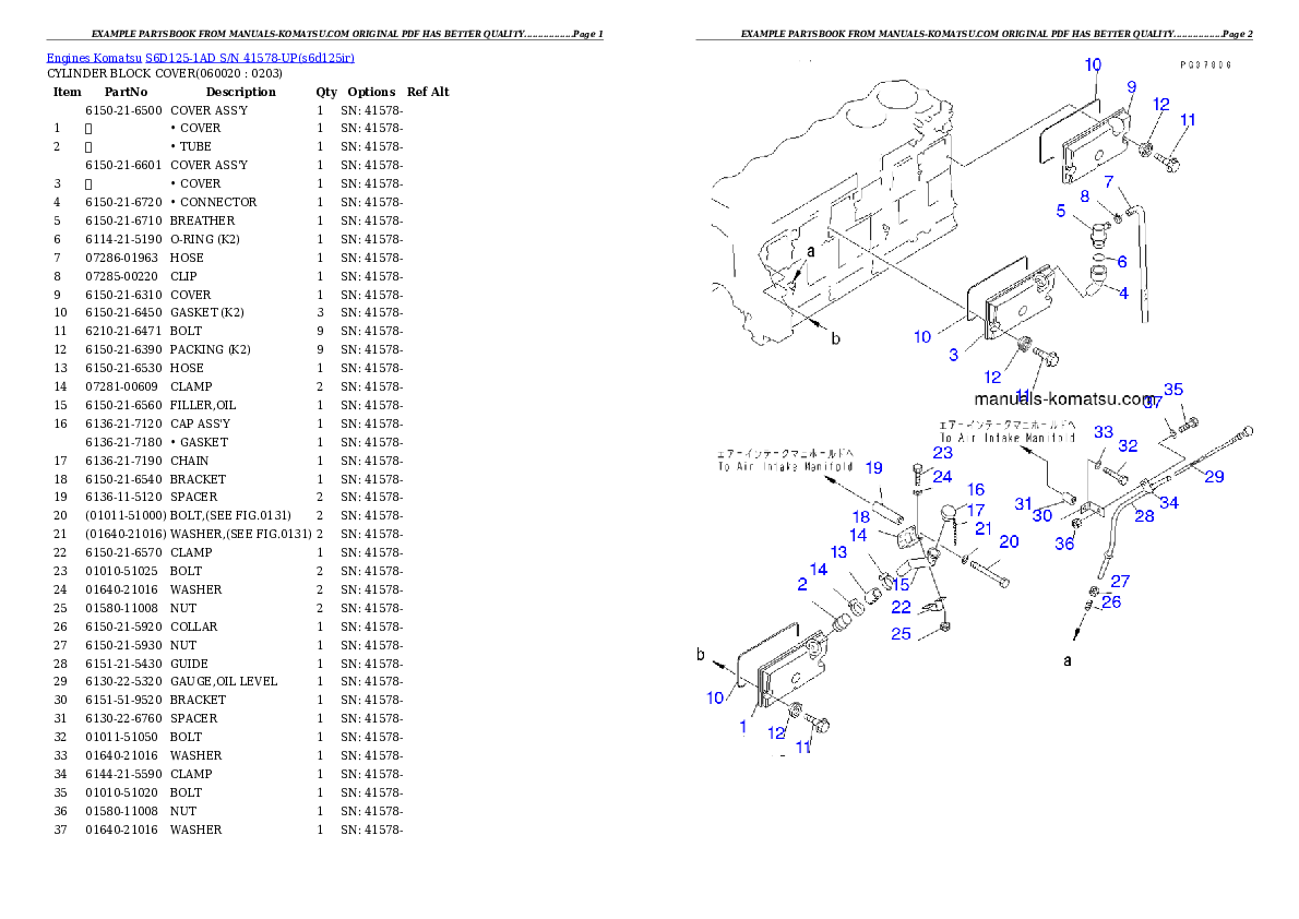 Protected: S6D125-1AD S/N 41578-UP Partsbook