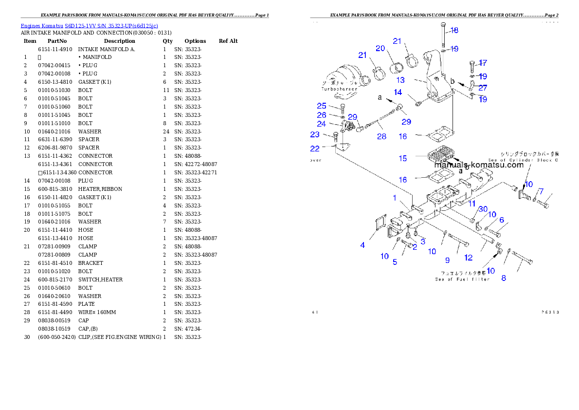 Protected: S6D125-1VV S/N 35323-UP Partsbook