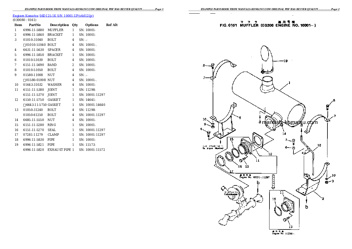 Protected: S6D125-1K S/N 10001-UP Partsbook