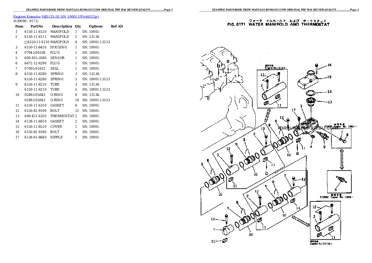 Protected: S6D125-1K S/N 10001-UP Partsbook