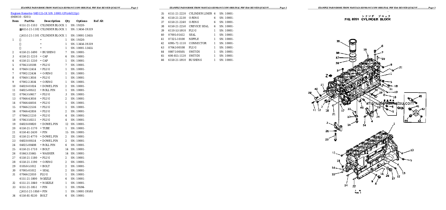 Protected: S6D125-1K S/N 10001-UP Partsbook