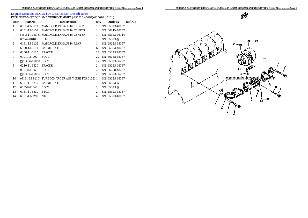Protected: S6D125-1VV-C S/N 35323-UP Partsbook