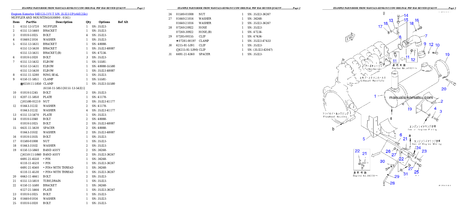 Protected: S6D125-1VV-T S/N 35323-UP Partsbook