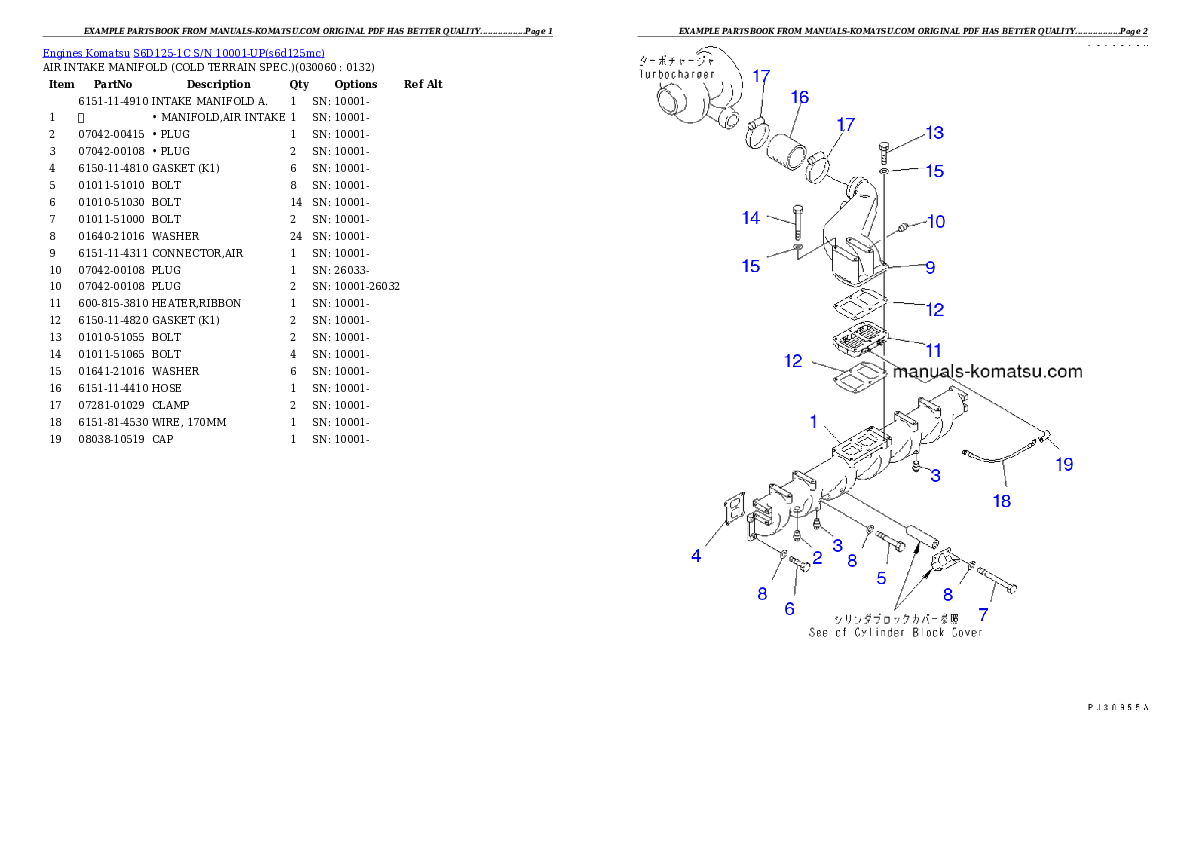Protected: S6D125-1C S/N 10001-UP Partsbook
