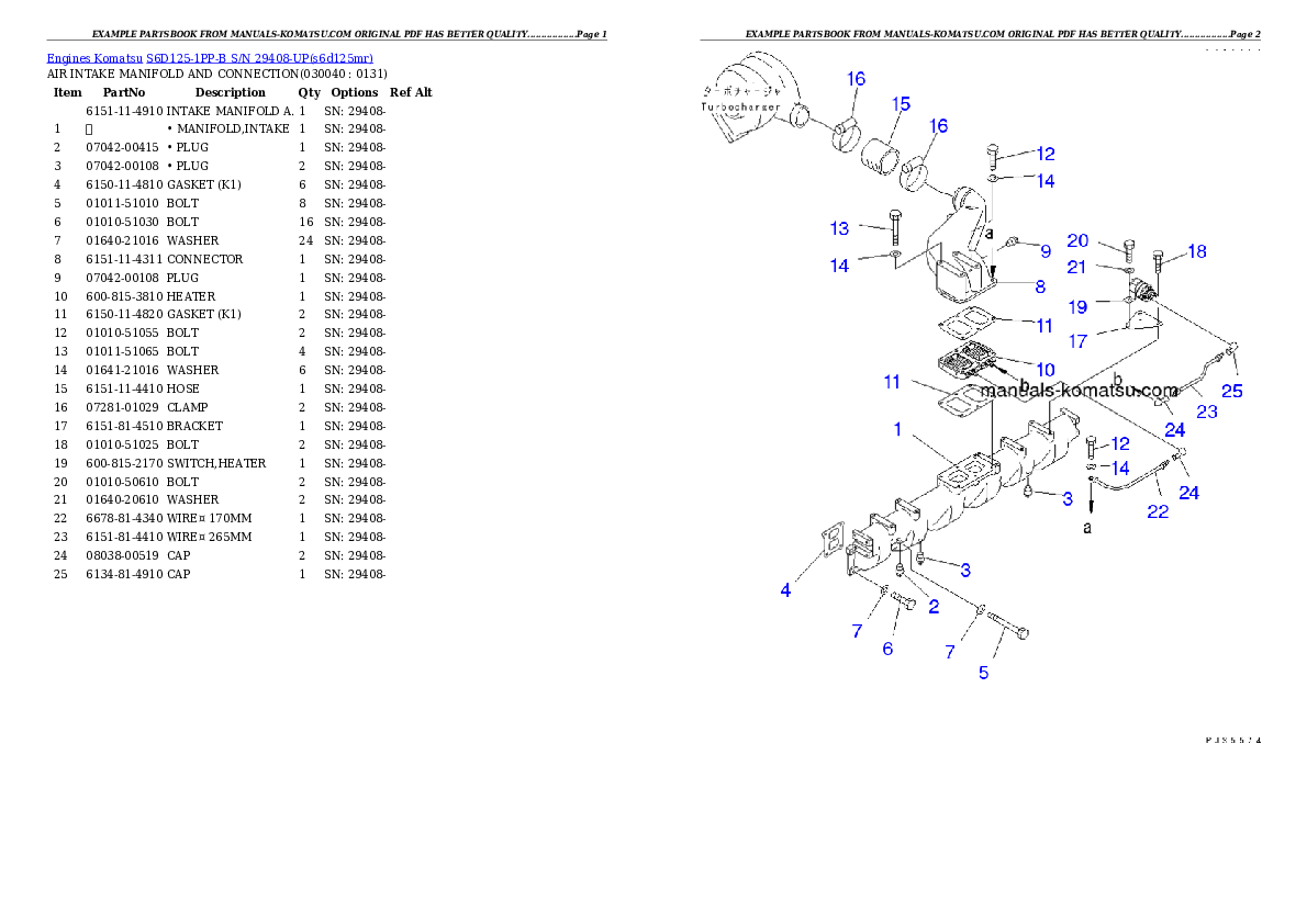 Protected: S6D125-1PP-B S/N 29408-UP Partsbook