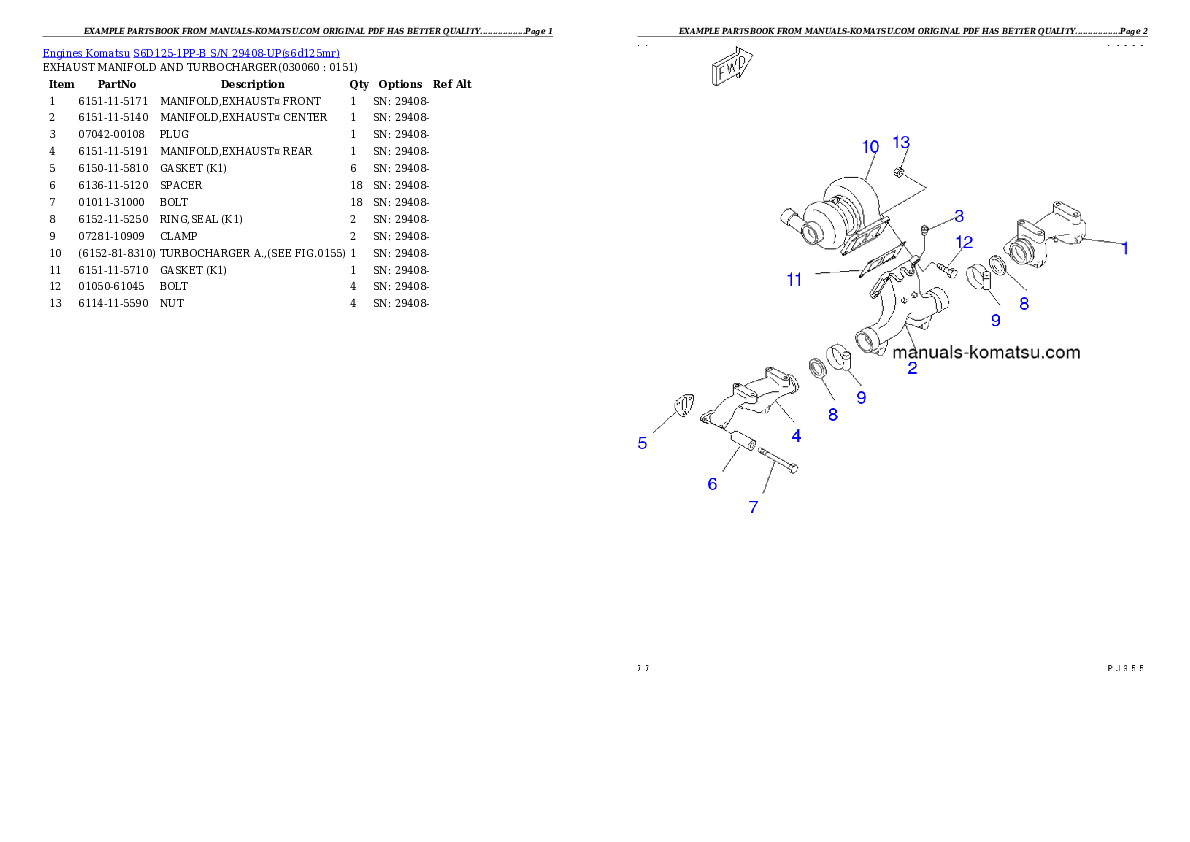 Protected: S6D125-1PP-B S/N 29408-UP Partsbook