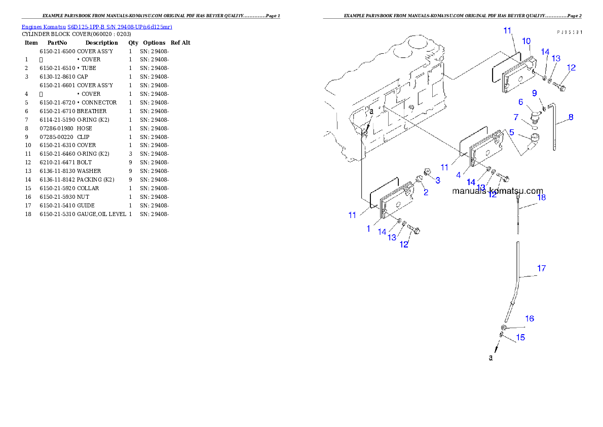 Protected: S6D125-1PP-B S/N 29408-UP Partsbook