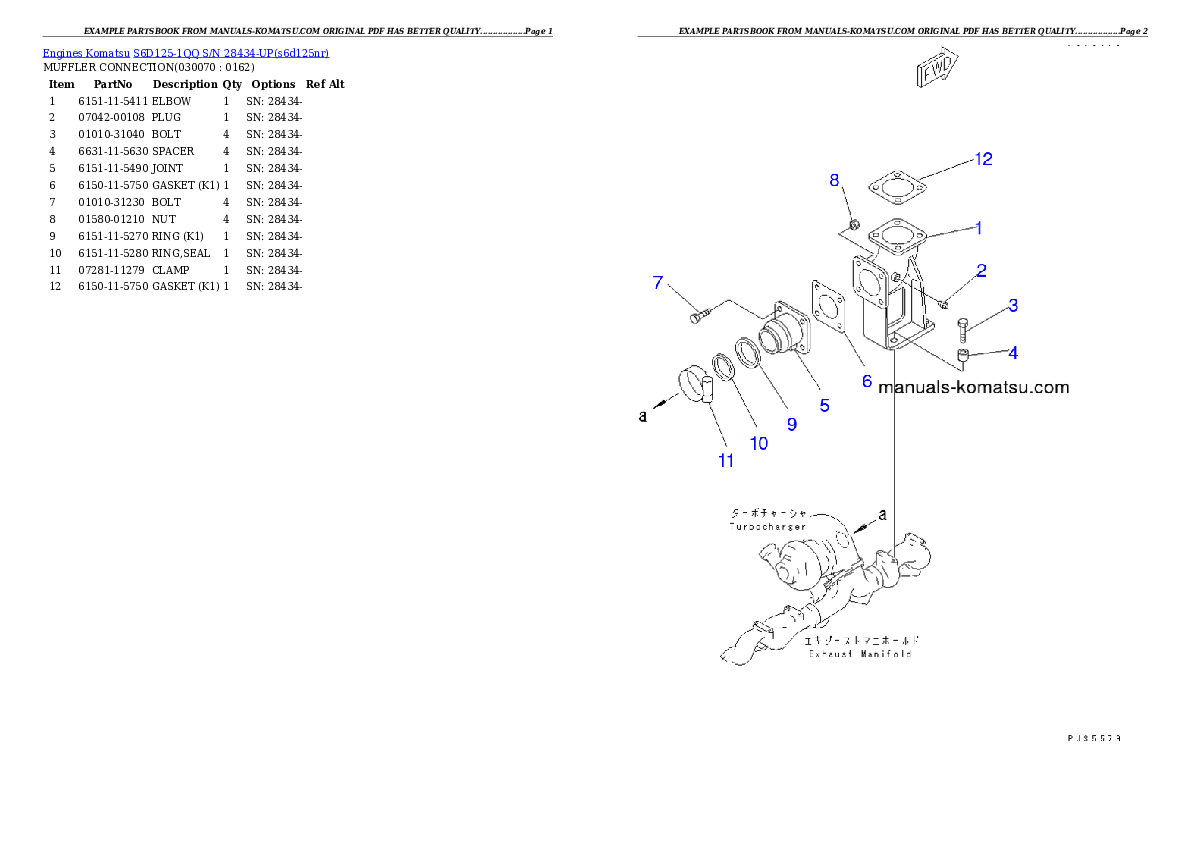 Protected: S6D125-1QQ S/N 28434-UP Partsbook