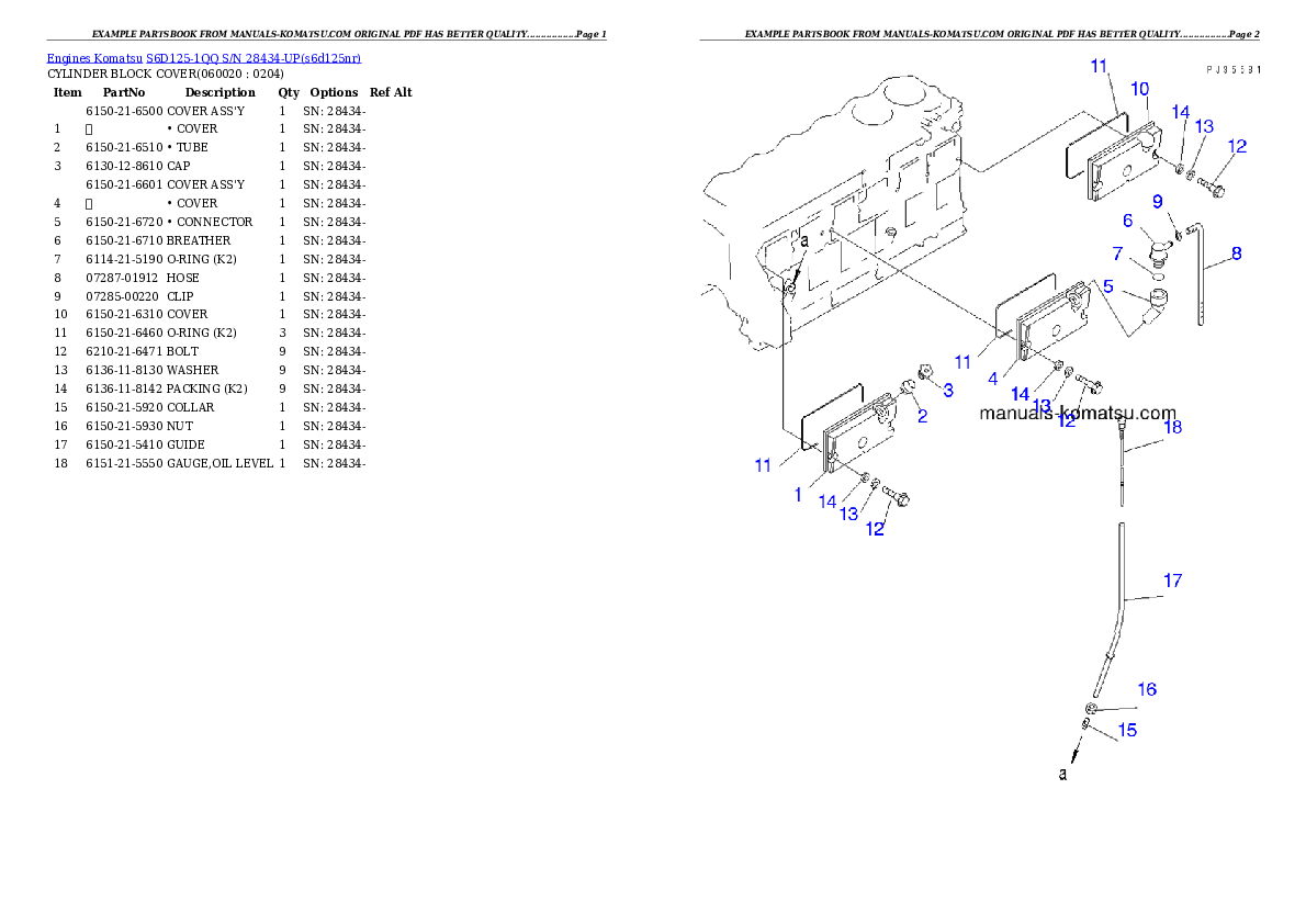 Protected: S6D125-1QQ S/N 28434-UP Partsbook