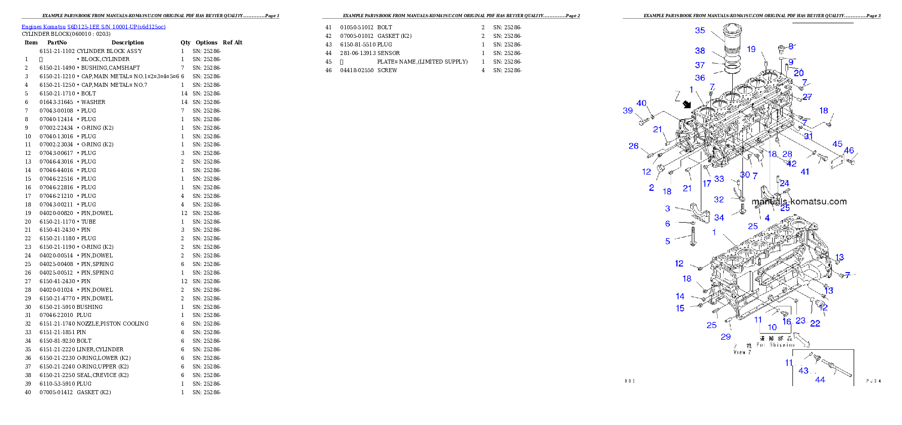 Protected: S6D125-1EE S/N 10001-UP Partsbook