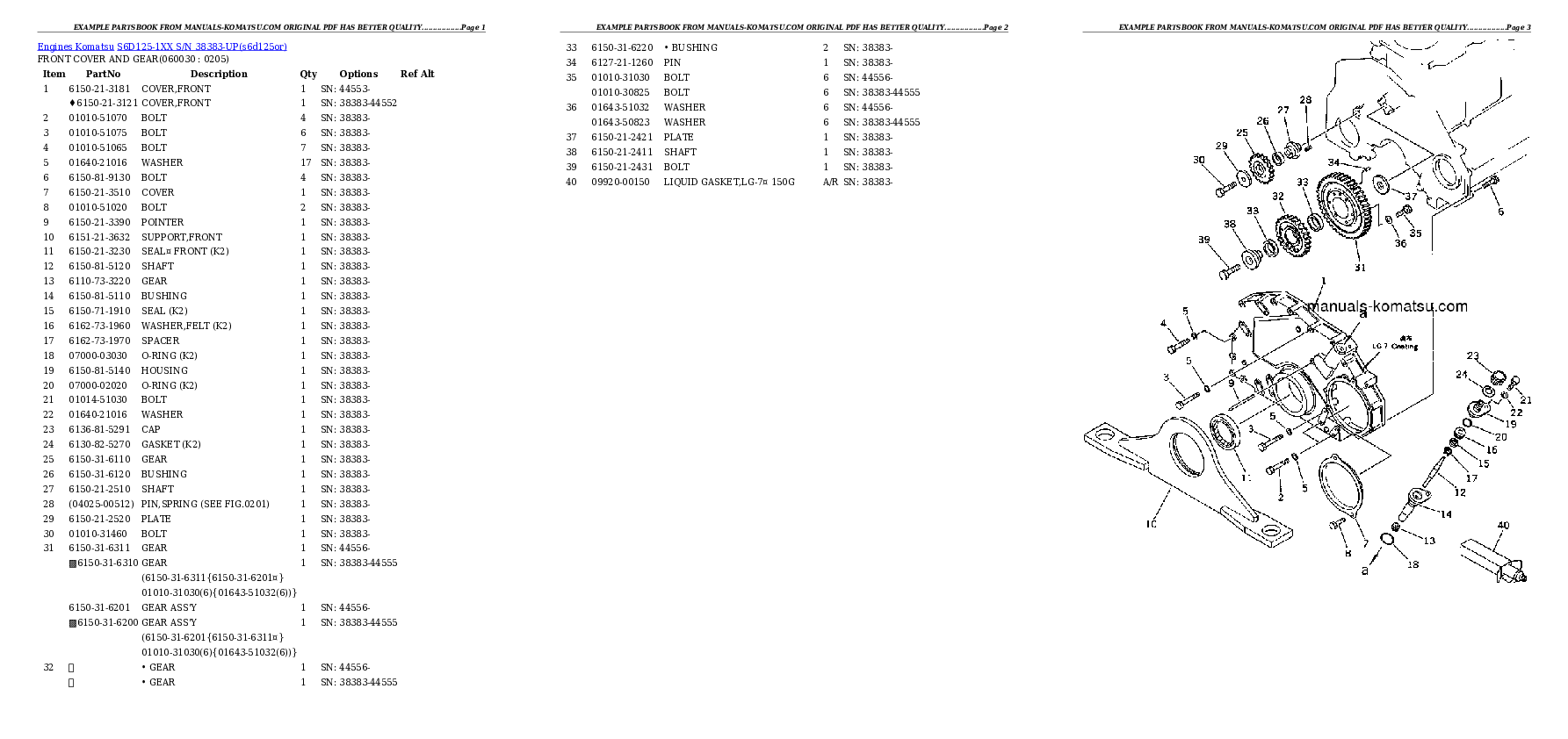 Protected: S6D125-1XX S/N 38383-UP Partsbook