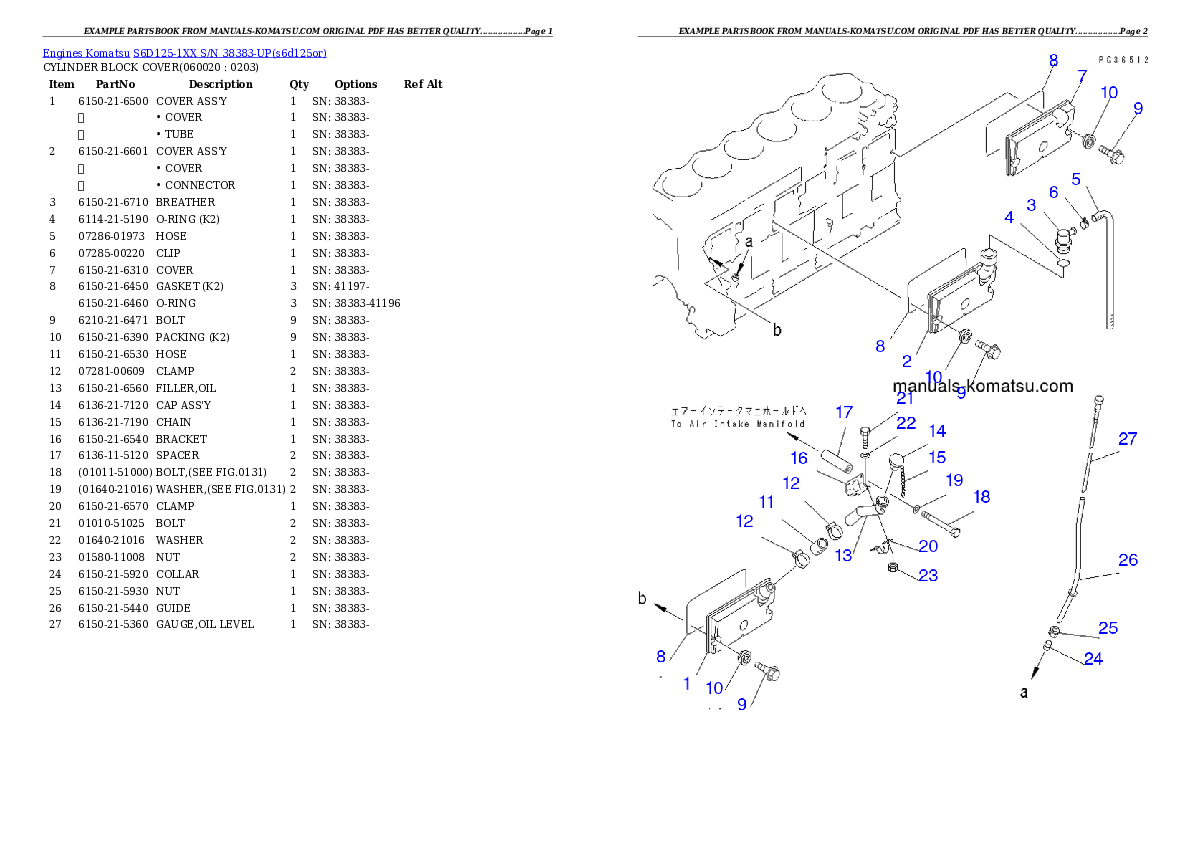 Protected: S6D125-1XX S/N 38383-UP Partsbook