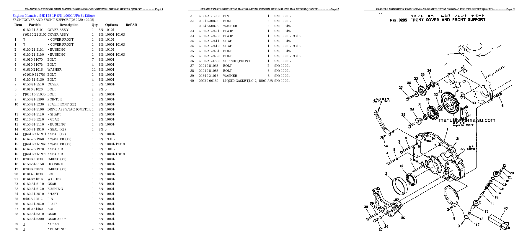 Protected: S6D125-1P S/N 10001-UP Partsbook