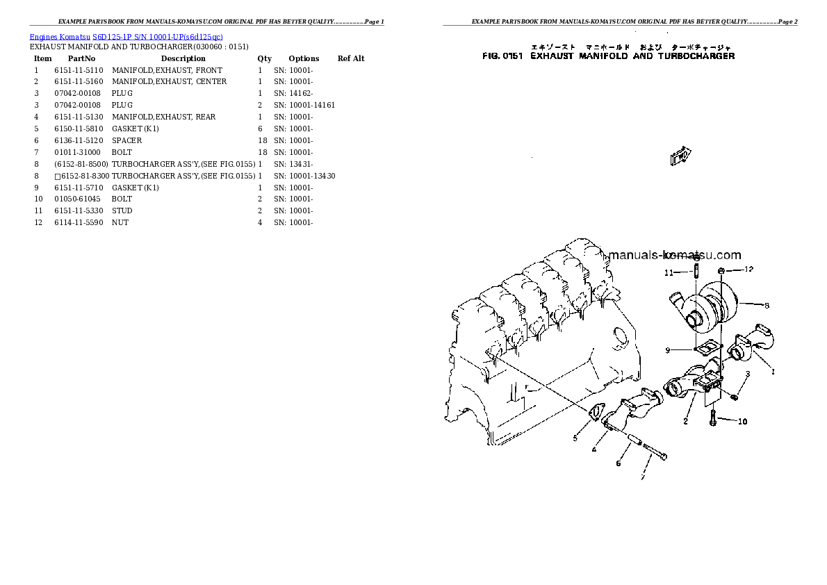 Protected: S6D125-1P S/N 10001-UP Partsbook