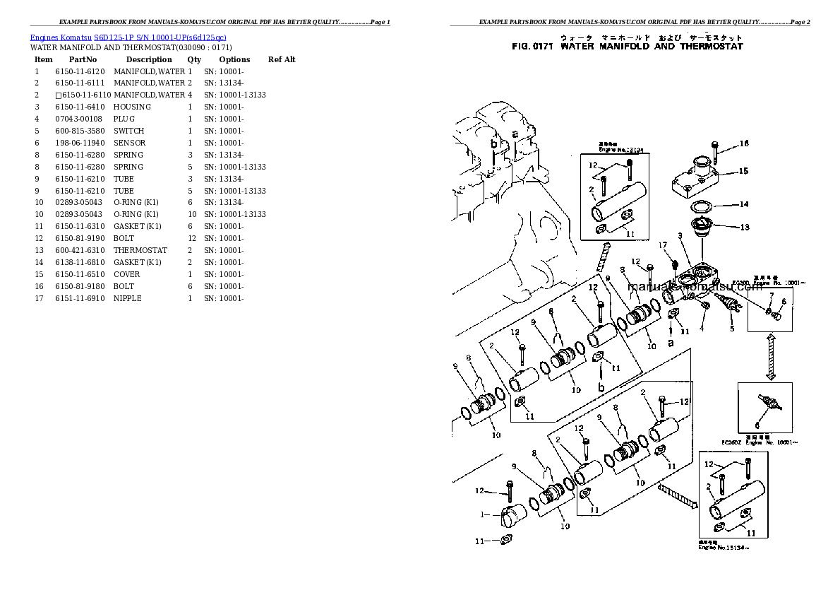 Protected: S6D125-1P S/N 10001-UP Partsbook