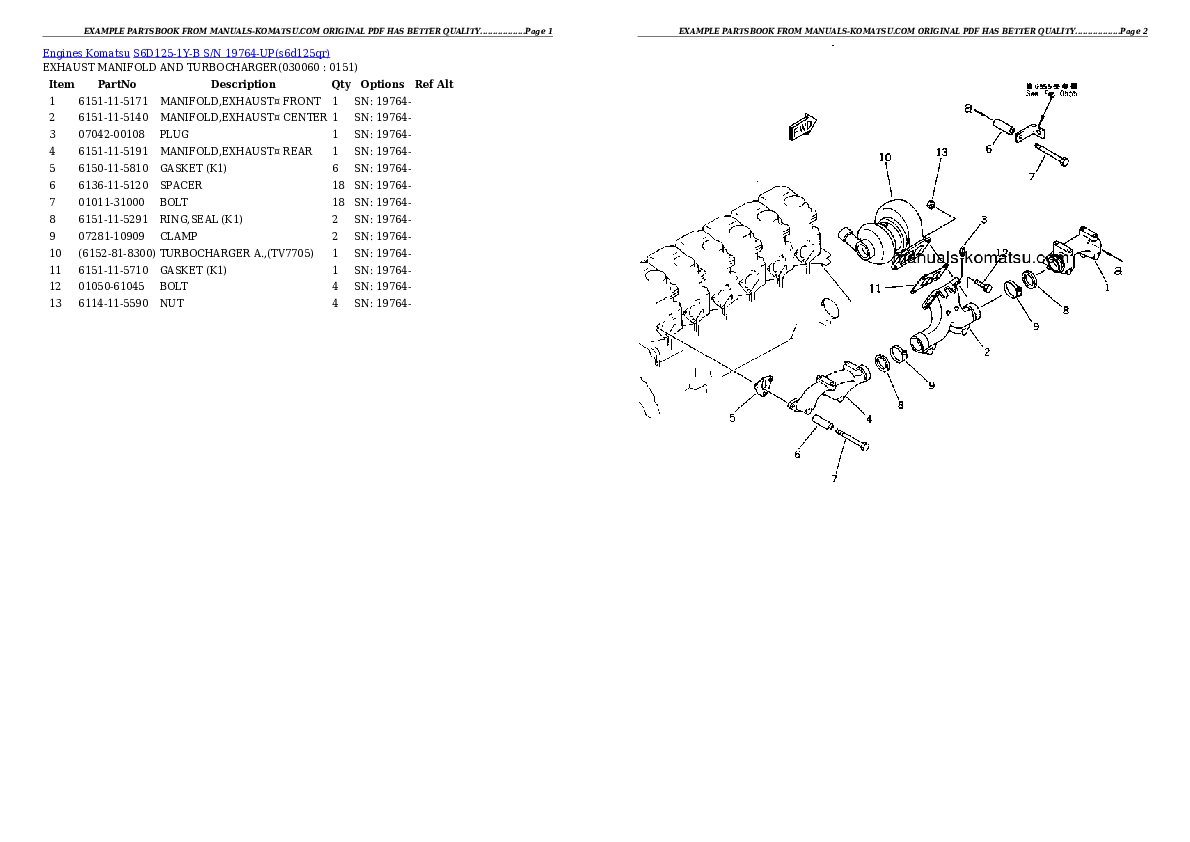 Protected: S6D125-1Y-B S/N 19764-UP Partsbook