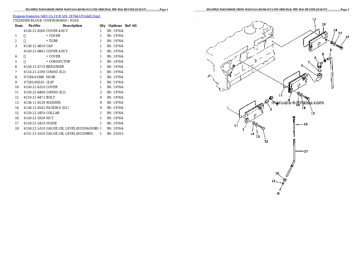 Protected: S6D125-1Y-B S/N 19764-UP Partsbook