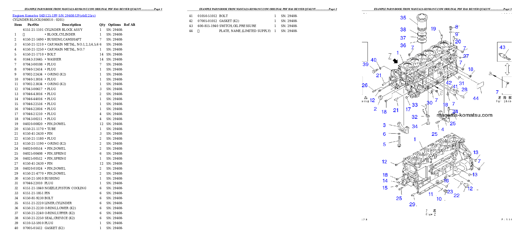 Protected: S6D125-1PP S/N 29408-UP Partsbook