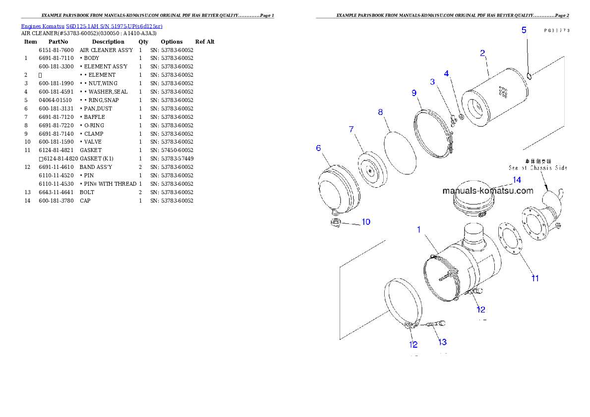 Protected: S6D125-1AH S/N 51975-UP Partsbook