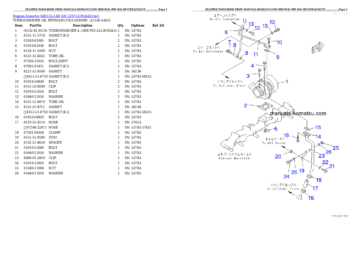 Protected: S6D125-1AH S/N 51975-UP Partsbook