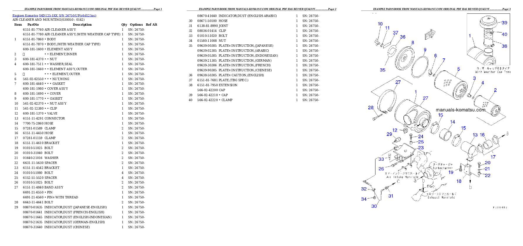 Protected: S6D125-1KK S/N 26750-UP Partsbook