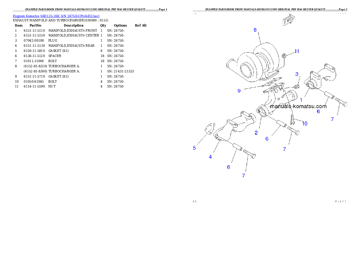 Protected: S6D125-1KK S/N 26750-UP Partsbook