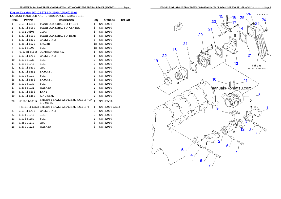 Protected: S6D125-1TT S/N 32964-UP Partsbook
