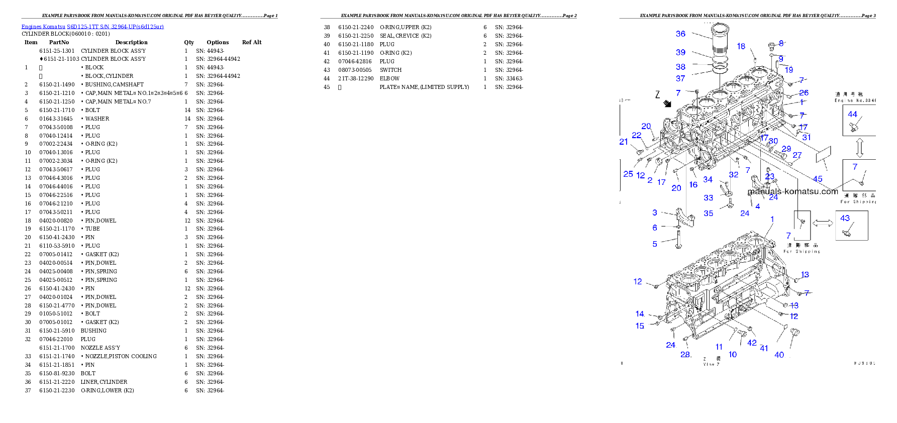 Protected: S6D125-1TT S/N 32964-UP Partsbook