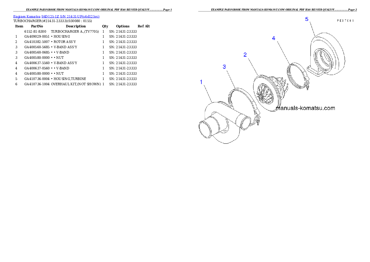 Protected: S6D125-1Z S/N 21431-UP Partsbook