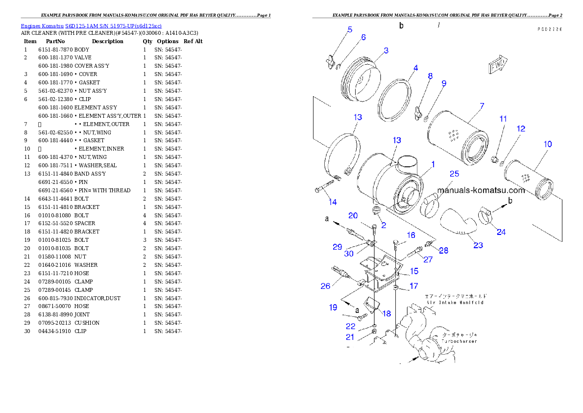 Protected: S6D125-1AM S/N 51975-UP Partsbook