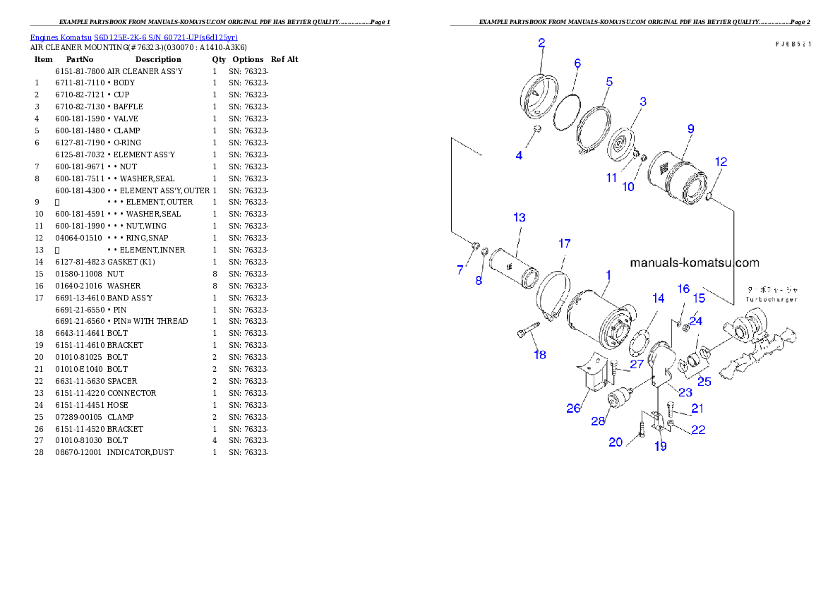 Protected: S6D125E-2K-6 S/N 60721-UP Partsbook