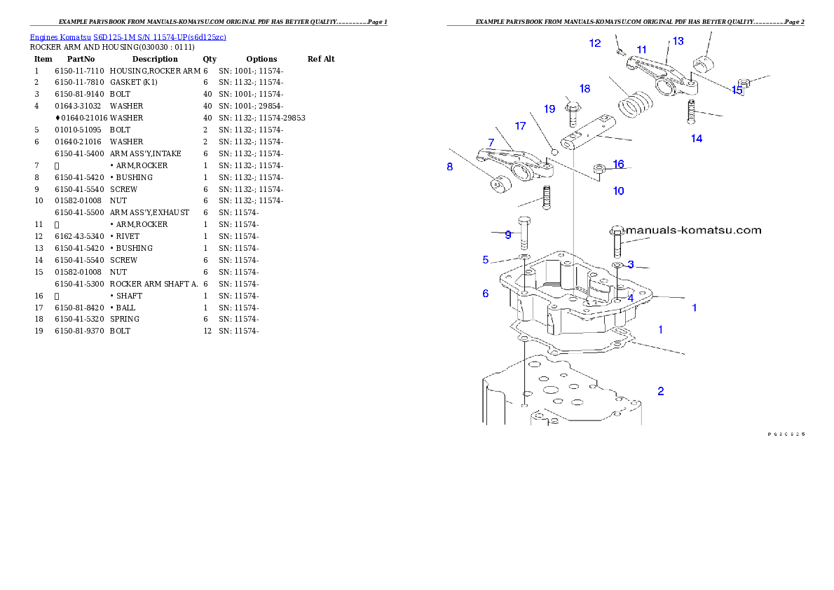 Protected: S6D125-1M S/N 11574-UP Partsbook