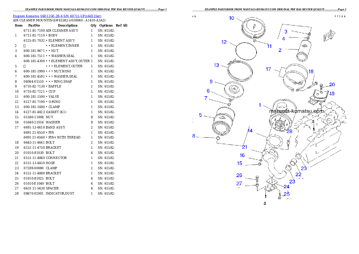 Protected: S6D125E-2B-6 S/N 60721-UP Partsbook