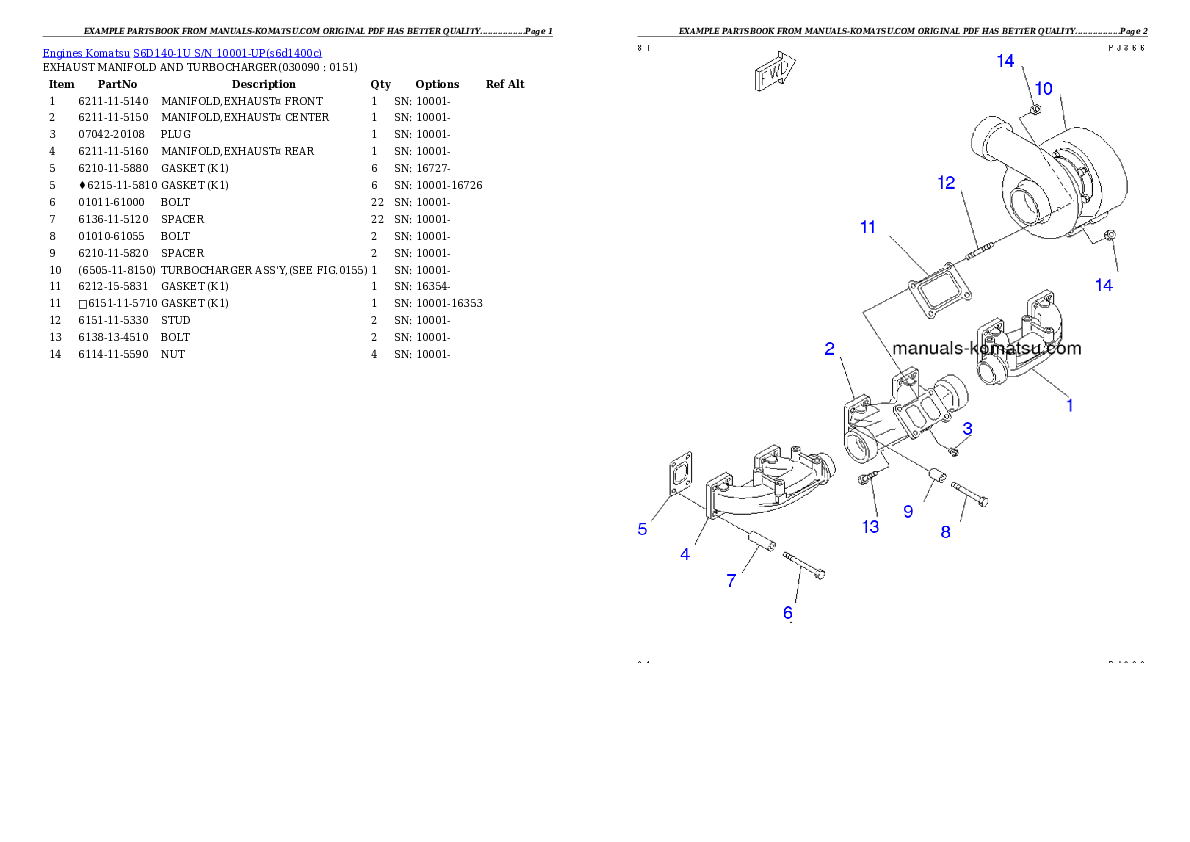 Protected: S6D140-1U S/N 10001-UP Partsbook