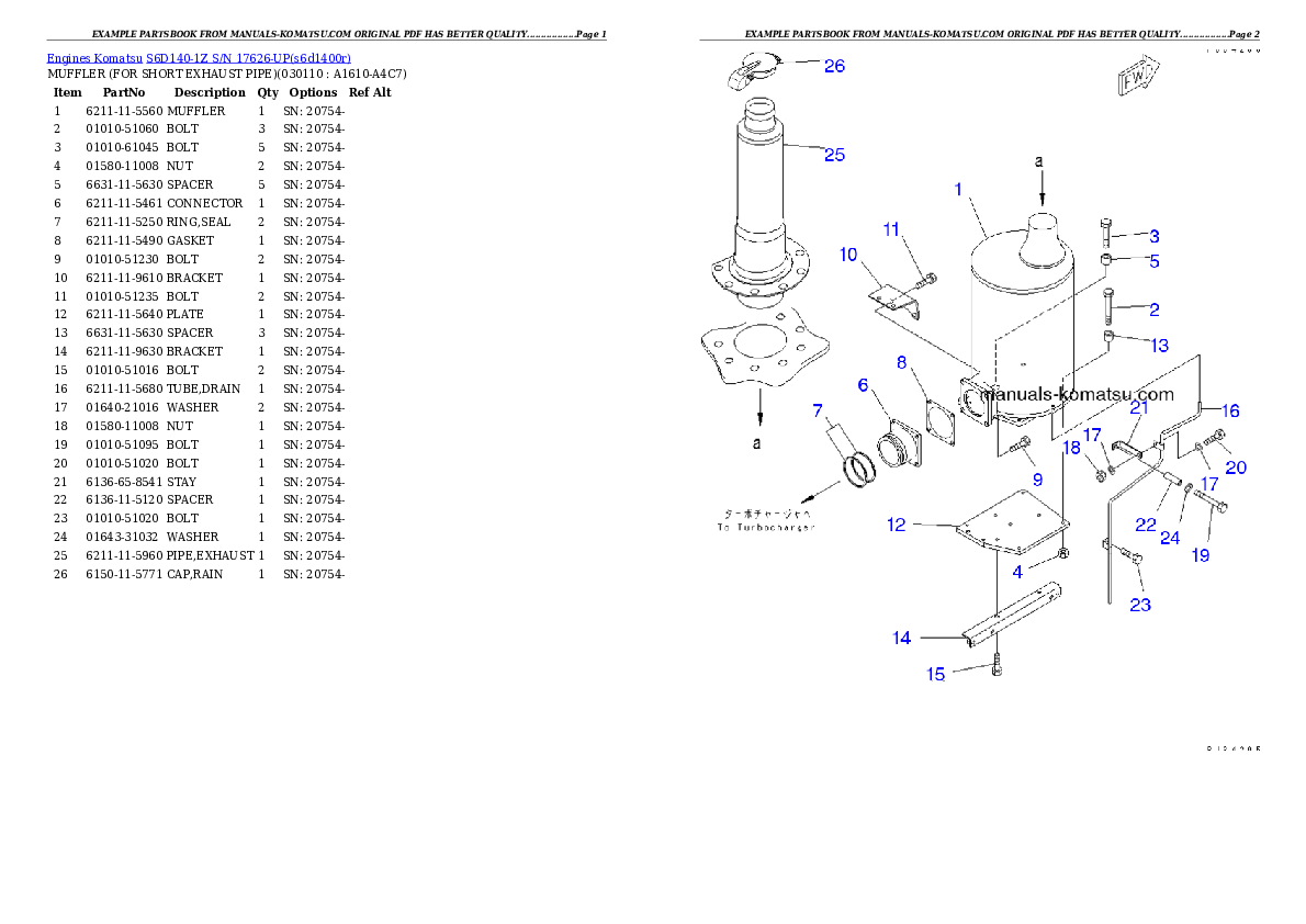 Protected: S6D140-1Z S/N 17626-UP Partsbook